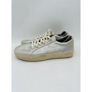 Dr. Scholl's Womens Silver Metallic Wink Lace Fashion Low Casual Sneakers 9.5 M